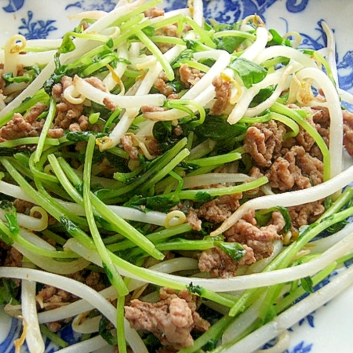 超簡単タイ料理❤ナンプラー味「もやし」＆豆苗炒め♪